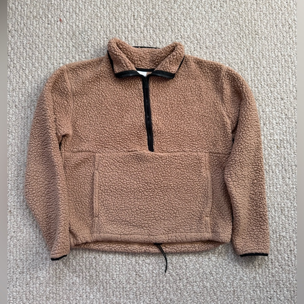 Cozy Brown Sherpa Pullover